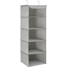 Renas Store Songmıcs Asılı Raf, Elbise Dolabı Düzenleyici, Askılı Muhafaza, Kıyafetler Için, Yer Tasarrufu Sağlar ve Katlanabilir, Metal Kanca, Bambu Eklentiler, Keten Benzeri Doku, Açık Gri RCH005W01