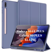 Renas Store Undeplus Samsung Galaxy Tab S9 Fe PLUS/S10 Plus/s9 Plus ile Uyumlu Kılıf Kalem Bölmeli Smart Case X610-16-810-18 X820 27-Wine Red