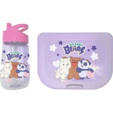 Renas Store Mınıso We Baby Bears Lisanslı Plastik Yemek Kabı ve Suluk Seti