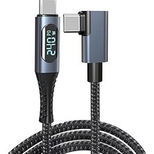 Renas Store Coverzone USB 4 Kablo, Thunderbolt Kablo Için Dik Açı Pd 240 W Çift Destekler 8k Hd Ekran USB C Kablosu 8K@60Hz 40GBPS Veri Aktarımı (1metre/4ft) ZR849