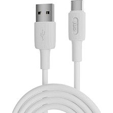 Renas Store Juo 12W Usb-A To Type-C Silikon Hızlı Şarj ve Data Kablosu Beyaz 1 Metre