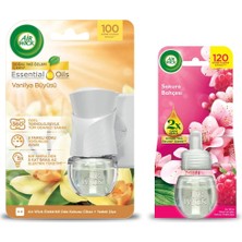 Renas Store Air Wick Elektrikli Oda Kokusu Vanilya Kit (Cihaz + Yedek Şişe) + Sakura Bahçesi Yedek Şişe