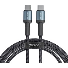 Renas Store Yesıdo 60W Hasırlı Type-C To Type-C Pd Hızlı Şarj Kablosu, 1.2 Metre