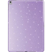 Renas Store Constraın - iPad 10.2 2021 (9.nesil) Simli Parlak Görünümlü ile Uyumlu Efr Tablet Koton Kılıf-Lila