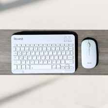 Renas Store Heartz Key 01 Kablosuz Bluetooth Wireless Tümü Türkçe Karakterli I Ü Ğ Harfleri Bulunur Klavye Mouse Seti (Beyaz)
