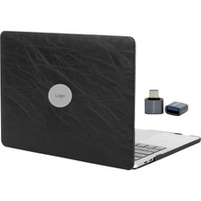 Renas Store Mcstorey MacBook Air M1 Kılıfı A2337 A2179 A1932 Uyumlu Premium Deri Kaplama Hard Case 13.3 Inç Sert Koruyucu Kapak Siyah