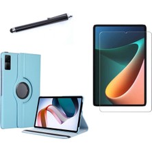Renas Store Constraın - Xiaomi Redmi Pad ile Uyumlu Standlı Kılıf + Cam Ekran Koruyucu + Tablet Kalemi 3'lü Set - Mavi