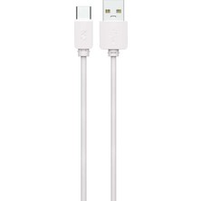 Renas Store Senon Zore Z-39 Type-C USB Kablo Beyaz Silikon 1 Metre Hızlı Şarj Destekli Veri Aktarımı Için Şarj Kablosu