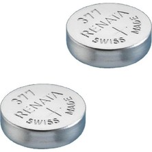 Renas Store Renata 2 x Pil ( SR626SW Uhrenbatterien 377, Gümüş Renkli, 1,55 V, Isviçre'de Üretilmiştir)