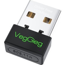 Renas Store Veggieg 150MBPS 2.4ghz Kablosuz Wi-Fi Alıcı Verici Nano USB Adaptör