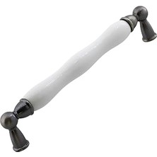 Renas Store Domaniç Porselen Antik Nikel Kulp 160 mm Mobilya Çekmece Mutfak Dolabı Dolap Kapak Kulplar Kulb Kulp