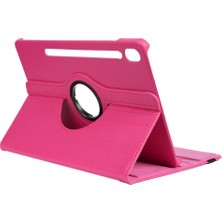 Renas Store Samsung Galaxy Tab S9 Fe PLUS/S10 Plus ile Uyumlu Kılıf 360 Dönebilen Standlı Case X610 X616 X820 X826 X828 Pembe