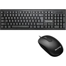 Renas Store Revenge Deskmate+ Siyah Türkçe Q Ev Ofis Kullanımına Uygun USB Kablolu Klavye ve Mouse Seti