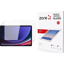Renas Store Samsung Galaxy Tab S9 Fe Plus 12.4inç ile Uyumlu Tablet Set 5 Adet Temperli Cam Ekran Koruyucu Renksiz
