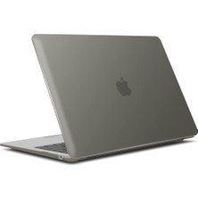 Renas Store Apple Macbook Air 13.3inç M1 A2337 2021 ile Uyumlu Kılıf Mat Ön Arka Kapak Gri