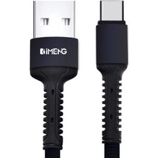Renas Store Imeng 3A Usba To Type-C Pro Braided Örgülü Data ve Hızlı Şarj Kablosu Siyah