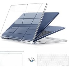 Renas Store Undeplus Macbook Neo 13INÇ A18 Pro A3404 ile Uyumlu Kılıf +2ADET Ekran Koruyucu +Otg +Klavye Koruyucu Şeffaf-Beyaz