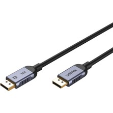 Renas Store Unitek Displayport Kablo V2.1 16K Uzun Mesafe Bağlantı Gri 2mt