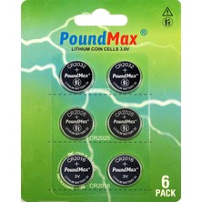 Renas Store Poundmax Süper Karışık CR2032 CR2025 CR2016 3 V Lityum Düğme Pil (6'lı Paket)