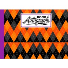 Renas Store Autograph Book: Rhombuses Cover | Memory Book, Signature Celebrity Memorabilia Album Gift, Size 8.25" x 6" By Mary Folan