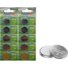 Renas Store Poundmax 10 x CR2430 DL2430 3V Lityum Düğme Pil, Uzun Raf Ömrü, Küçük Elektronik Cihazlar Için Uzaktan Kumandalar, Teraziler, Akıllı Ev Cihazları, Ölçüm Cihazları ve Hesap Makineleri