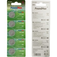 Renas Store Poundmax 5 x CR2025 Lityum Düğme Pil, 3 V Pil, Sızdırmaz, Cıva Içermez, Uzun Ömürlü – Elektronik Küçük Cihazlar, Araba Anahtarları, Uzaktan Kumandalar, Tıbbi ve Akıllı Ev Cihazları Için