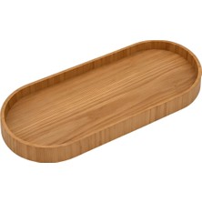 Vivarel Iskandinav Stil Oval Ahşap Servis Tepsisi - Small - 23 x 11 cm