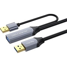 Renas Store Veggieg USB 3.0 Uzatma Kablosu Sinyal Güçlendirici Extender Destekli Usb-A Uzatıcı Kablo 10 Metre