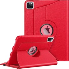 Renas Store Babilden Apple iPad Yatay ve Dikey Standlı 360 Derece Döner Tablet Kılıfı (Ipad Pro 11 Inç Kılıf M4 (2024) Kırmızı)