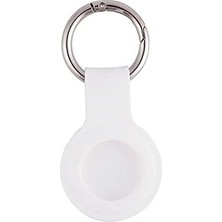 Renas Store Airtag ile Uyumlu Silikon Anahtarlık Kılıfı 01 Beyaz