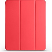 Renas Store Constraın - iPad Air 13 2025 M3 Asma Smart Cover Kalem Bölmeli Standlı 1-1 Kılıf - Kırmızı - Beyaz 1