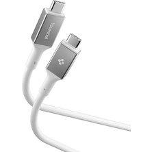 Renas Store Spigen Usb-C To Usb-C 1 Metre Kablo 100W Güç/pps 2.0 Desteği Super Hızlı Şarj / 5 Gbps (E-Marker Çip) Data Aktarım Hızı/pd USB 3.2 Type-C Ekstra Dayanıklı Mfı Lisanslı White - ACA08774