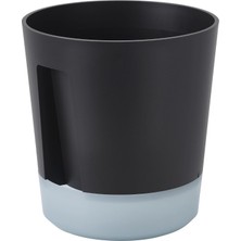 Renas Store Sulama Düzenekli Saksı, Antrasit, 15 Cm, Iç-Dış Mekan