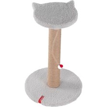 MarkEntegra Gri Peluş Kaplı Kedi Tırmalama Tahtası, Oyuncaklı