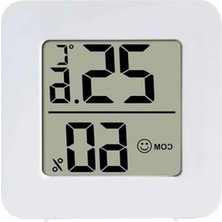MarkEntegra Mini Dijital Termometre ve Nem Ölçer, LCD Ekran, Beyaz