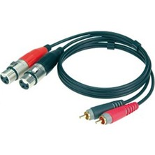 MarkEntegra Siyah Renkli 2 Metre Uzun Rca - Xlr Dönüştürücü Kablo