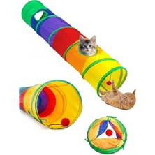 MarkEntegra Katlanır Renkli Kedi ve Köpek Oyun Tüneli, Eğlenceli Egzersiz Oyunu