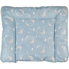 Renas Store Baby'ness Elyaf Dolgulu Pvc Alt Değiştirme Minderi, Sıvı Geçirmez, Leke Tutmaz, Aydede Desenli, Mavi, 75X85CM