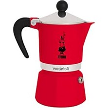 MarkEntegra Bialetti - Rainbow: 1 Cup Ocak Üstü Espresso Pişirici - 60ML - Kırmızı Renk - Alüminyum Gövde - Patentli Güvenlik Valfi - Tüm Ocak Türleri Için Uygundur (Indüksiyon Hariç)          [enerji Sınıfı A+]