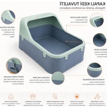 MarkEntegra Geniş Hacimli Kedi Tuvaleti, Kolay Temizlenebilir Plastik Tasarım