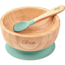 Renas Store Citron Vakum Tabanlı Organik Bambu Kase Seti - Green 1073599