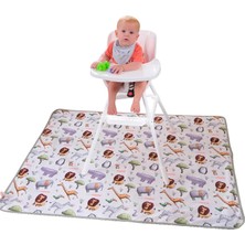 Renas Store Minimono Yeni Mama Sandalyesi Altı ve Aktivite Bakım Örtüsü - Sıvı Geçirmez Yıkanabilir - 145X120CM (Orman Hayvanları)