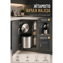 MarkEntegra 11 Litre Metal Çöp Kovası - Tezgah Altı Uyumlu Krom Tasarım
