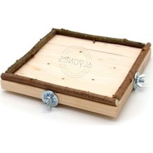 MarkEntegra Kuşlar Için 20X20 cm Büyük Ahşap Dinlenme Tahtası, Oyun Alanı