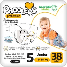 Renas Store Paddlers Protection Bebek Bezi 5 Numara Junior (11-18 Kg) 38 Adet – Jumbo Paket, Maksimum Koruma