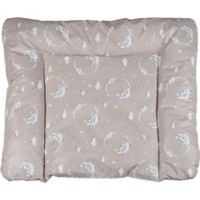 Renas Store Baby'ness Elyaf Dolgulu Pvc Alt Değiştirme Minderi, Sıvı Geçirmez, Leke Tutmaz, Aydede Desenli, Bej, 75X85CM