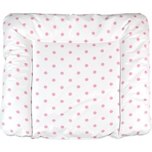Renas Store Baby'ness Elyaf Dolgulu Pvc Alt Değiştirme Minderi, Sıvı Geçirmez, Leke Tutmaz, Puantiyeli, Pembe, 75X85CM