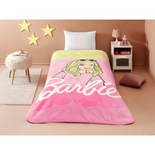Renas Store Taç Barbie Malibu Çizgi Film Karakteri Pamuk-Polyester Karışım Battaniye, Sarı, Pembe, Tek Kişilik