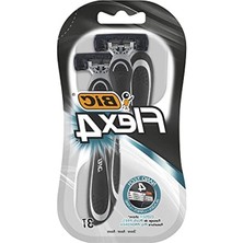 MarkEntegra Bıc Flex 4 Erkek Tıraş Bıçağı 3'lü Blister (4 Bıçak), Birbirinden Bağımsız Hareket Edebilen 4 Bıçak, Oynar Başlık, Aloe Vera ile Zenginleştirilmiş Kayganlaştırıcı Jel Şerit