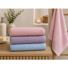 Gonca Renkli Havlu 50X90 cm 3'lü Set %100 Pamuk